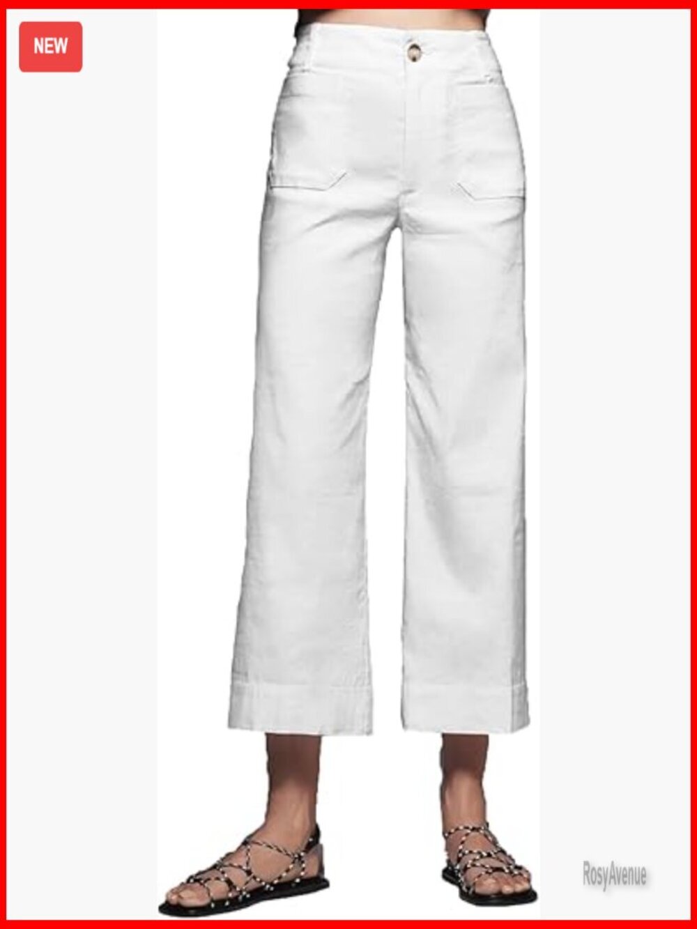 High Waisted Wide Leg Cropped Pants Work Casual Loose Fit Lightweight Breathable